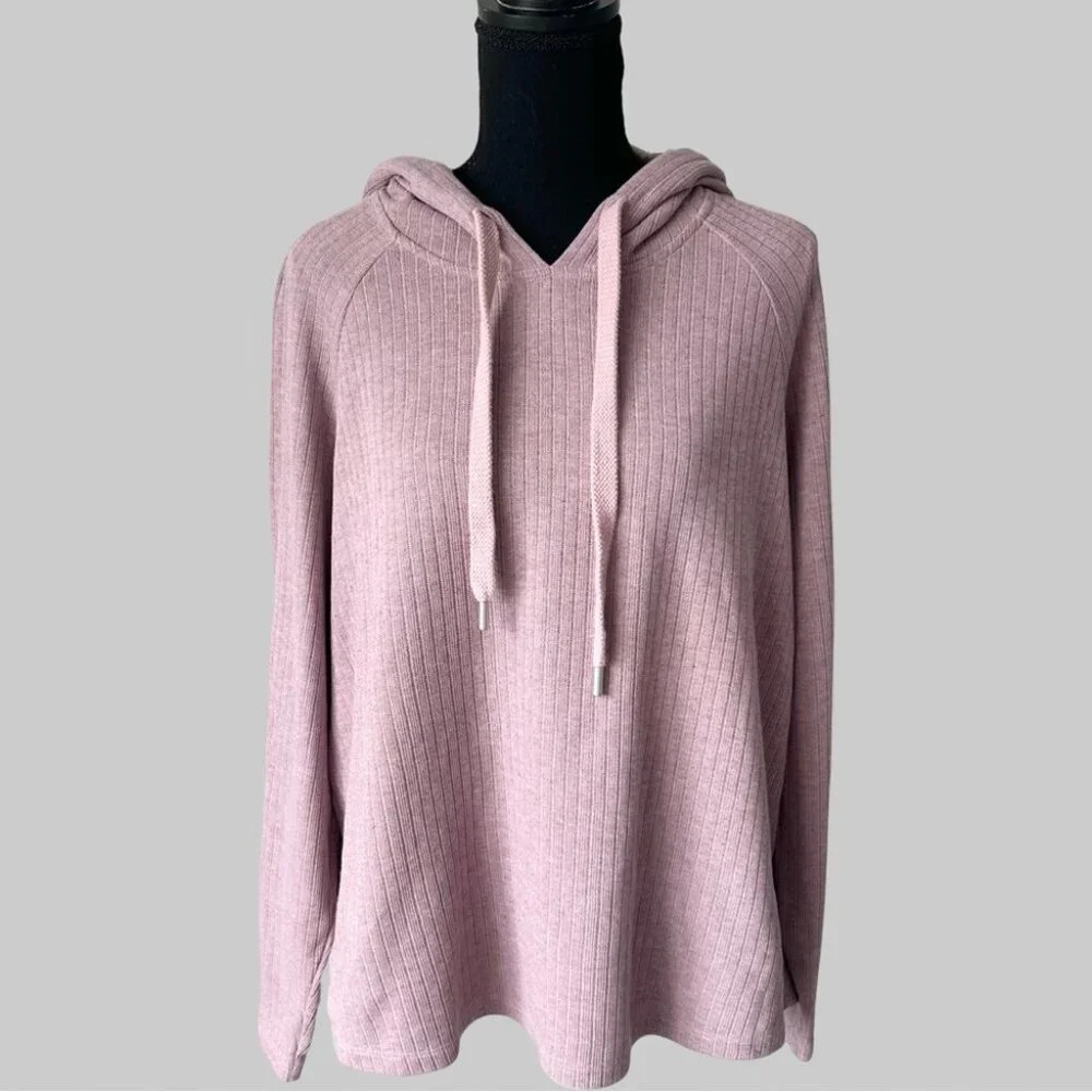 Shambhala Pink Waffle  Knit Sweatshirt Hoodie